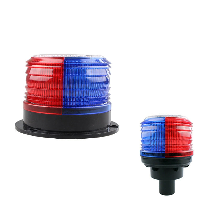 High Quality Solar Power Blue and Red LED Traffic Strobe Lamp Flashing Warning Emergency Beacon Flare Rechargeable LED Warning Signal Light